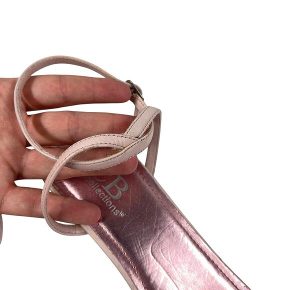 Pink Butterfly Sandals 10 Strappy Ankle Y2K Small Heel Vintage CB Collections - Picture 4 of 10